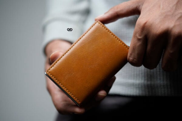 Slim Vegan Leather Card Holder with Single Slot Wallet - Image 29