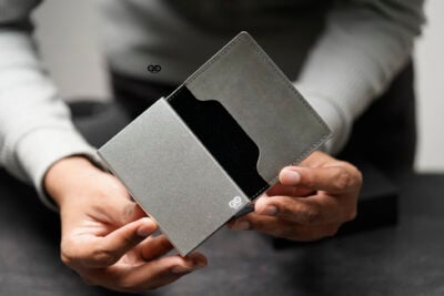 Slim Vegan Leather Card Holder with Single Slot Wallet