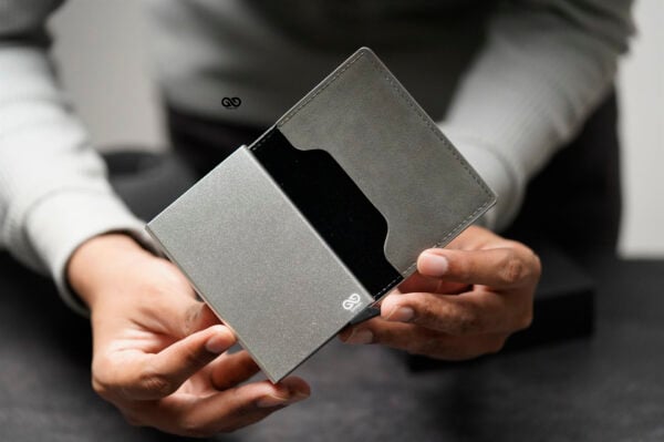Slim Vegan Leather Card Holder with Single Slot Wallet - Image 37
