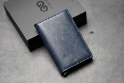 Slim Vegan Leather Card Holder with Single Slot Wallet