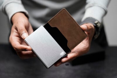 Slim Vegan Leather Card Holder with Single Slot Wallet