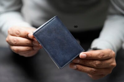 Slim Vegan Leather Card Holder with Single Slot Wallet