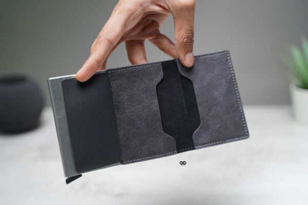 Personalized Slim Vegan Leather Card Holder with Single Slot Wallet - Image 43
