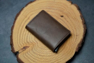 Slim Vegan Leather Card Holder with Single Slot Wallet