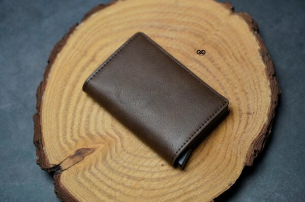 Slim Vegan Leather Card Holder with Single Slot Wallet - Image 14
