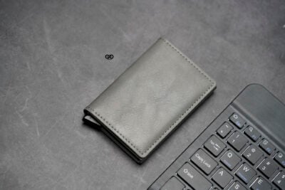 Slim Vegan Leather Card Holder with Single Slot Wallet