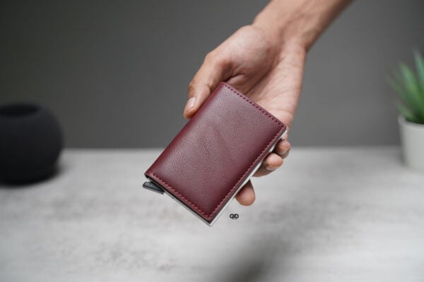 Personalized Slim Vegan Leather Card Holder with Single Slot Wallet - Image 10