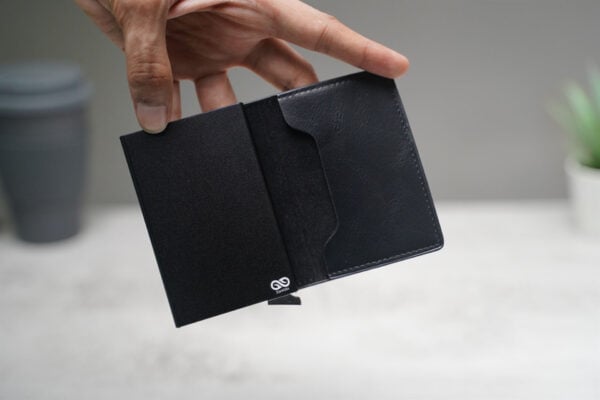 Personalized Slim Vegan Leather Card Holder with Single Slot Wallet - Image 7