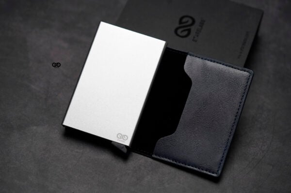 Slim Vegan Leather Card Holder with Single Slot Wallet - Image 17