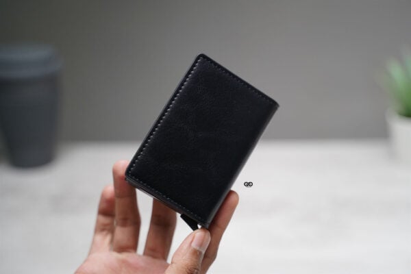 Personalized Slim Vegan Leather Card Holder with Single Slot Wallet - Image 28