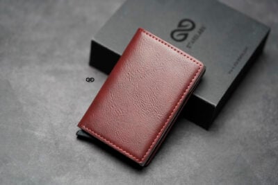 Slim Vegan Leather Card Holder with Single Slot Wallet