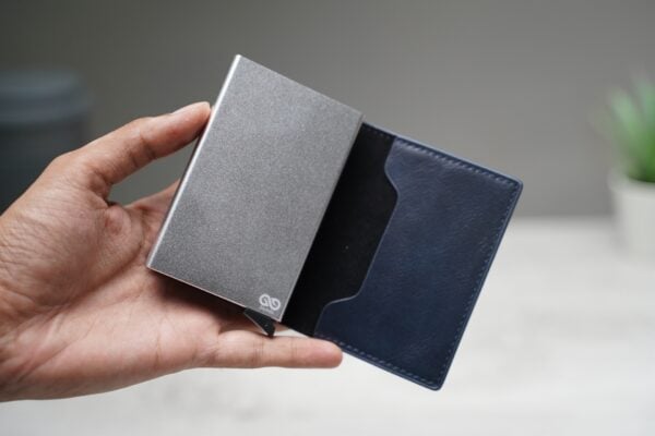 Personalized Slim Vegan Leather Card Holder with Single Slot Wallet - Image 15