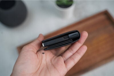 Personalized Slim Vegan Leather Card Holder with Single Slot Wallet