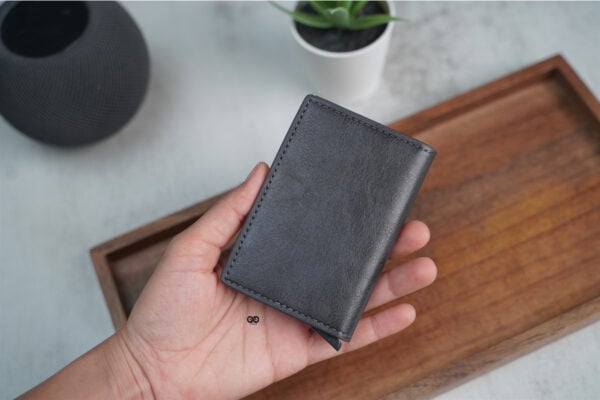 Personalized Slim Vegan Leather Card Holder with Single Slot Wallet - Image 9