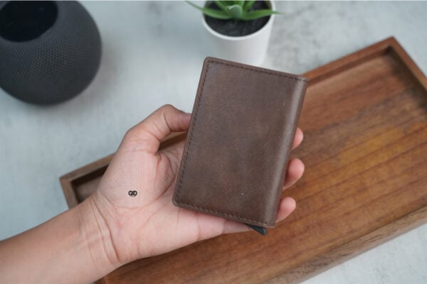 Personalized Slim Vegan Leather Card Holder with Single Slot Wallet - Image 27