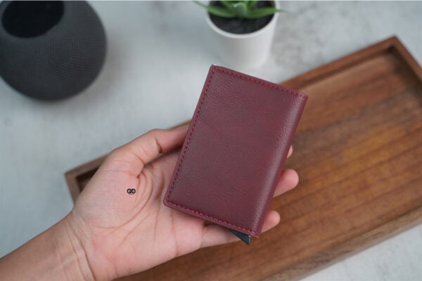 Personalized Slim Vegan Leather Card Holder with Single Slot Wallet - Image 38