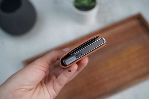 Personalized Slim Vegan Leather Card Holder with Single Slot Wallet - Image 19