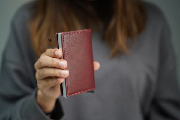 Personalized Slim Vegan Leather Card Holder with Single Slot Wallet - Image 29