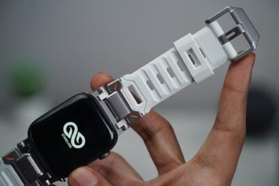 Titanium Buckle Band With White Glow Silicone Strap (it glows in the dark) For Apple Watch 44MM 45MM 46MM Series 4 5 6 7 8 9 10 SE SE 2 Gen