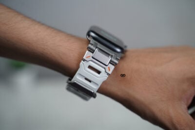 Titanium Buckle Band With White Glow Silicone Strap (it glows in the dark) For Apple Watch 44MM 45MM 46MM Series 4 5 6 7 8 9 10 SE SE 2 Gen