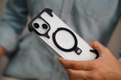 Frameless Armored Case with Kickstand Feature