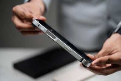 Silver Fiber Bumper for iPhone 16 (Bumper, not a Case)