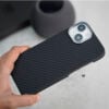 Magsafe Real Aramid Carbon Fiber Case With Open Side For iPhone 15/15 Pro