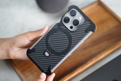 Carbon Texture Edition-Frameless Armored Case with Kickstand Feature