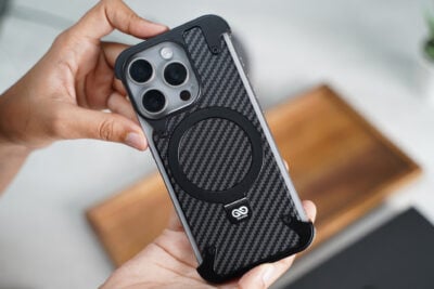 Carbon Texture Edition-Frameless Armored Case with Kickstand Feature