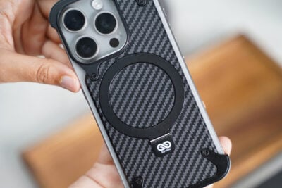 Carbon Texture Edition-Frameless Armored Case with Kickstand Feature
