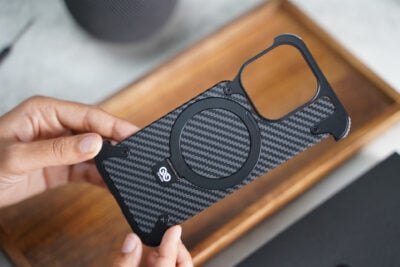 Carbon Texture Edition-Frameless Armored Case with Kickstand Feature