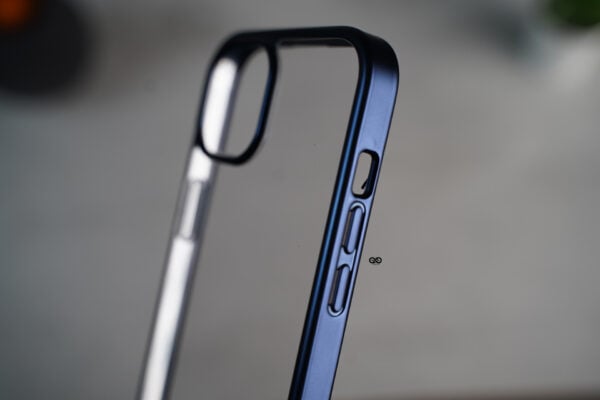 Deep Blue Transparent shockproof case with colored border For iPhone 15/15 Plus - Image 5