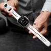 White Waterproof Silicone Sports Band for Apple Watch 49 MM Series Ultra/Ultra 2