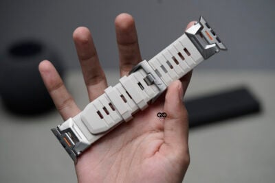 FKM Rubber Armour Band With Titanium Buckle For Apple Watch 44MM 45MM 46MM Series 4 5 6 7 8 9 10 SE SE 2 Gen