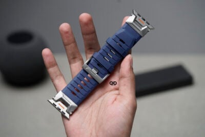 FKM Rubber Armour Band With Titanium Buckle For Apple Watch 44MM 45MM 46MM Series 4 5 6 7 8 9 10 SE SE 2 Gen