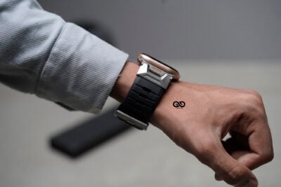 FKM Rubber Armour Band With Titanium Buckle For Apple Watch 44MM 45MM 46MM Series 4 5 6 7 8 9 10 SE SE 2 Gen