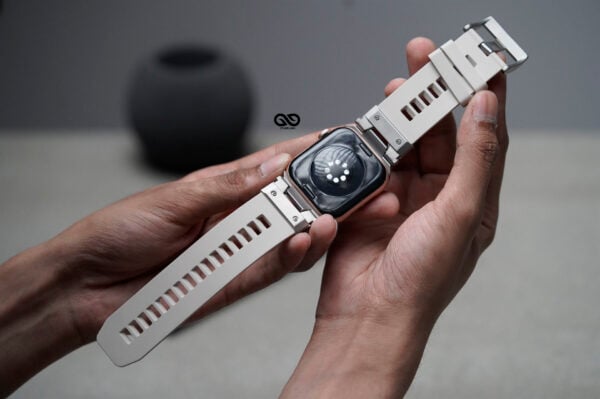FKM Rubber Armour Band With Titanium Buckle For Apple Watch 44MM 45MM 46MM Series 4 5 6 7 8 9 10 SE SE 2 Gen - Image 4