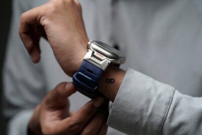 FKM Rubber Armour Band With Titanium Buckle For Apple Watch 49 (Series Ultra/Ultra 2/Ultra 3)