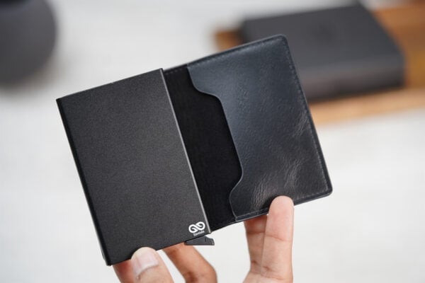 Personalized Slim Vegan Leather Card Holder with Single Slot Wallet - Image 4