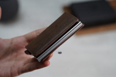 Personalized Slim Vegan Leather Card Holder with Single Slot Wallet