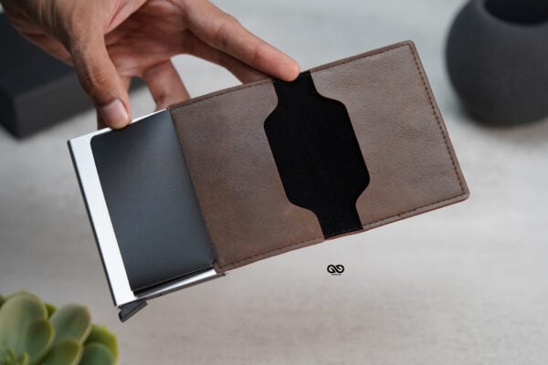 Personalized Slim Vegan Leather Card Holder with Single Slot Wallet - Image 51