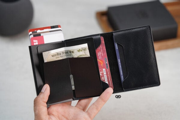 Personalized Slim Vegan Leather Card Holder with Single Slot Wallet - Image 2