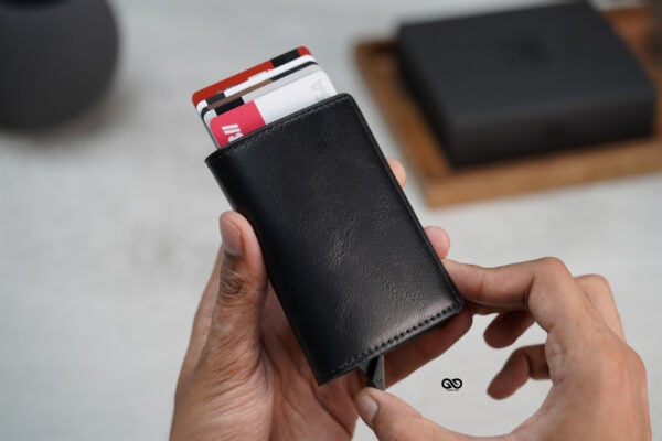 Personalized Slim Vegan Leather Card Holder with Single Slot Wallet - Image 47