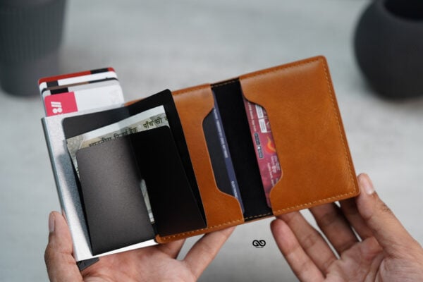 Personalized Slim Vegan Leather Card Holder with Single Slot Wallet - Image 59