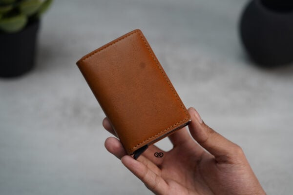 Personalized Slim Vegan Leather Card Holder with Single Slot Wallet - Image 46