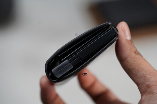 Black Slim Vegan Leather Card Holder with Single Slot Wallet - Image 5