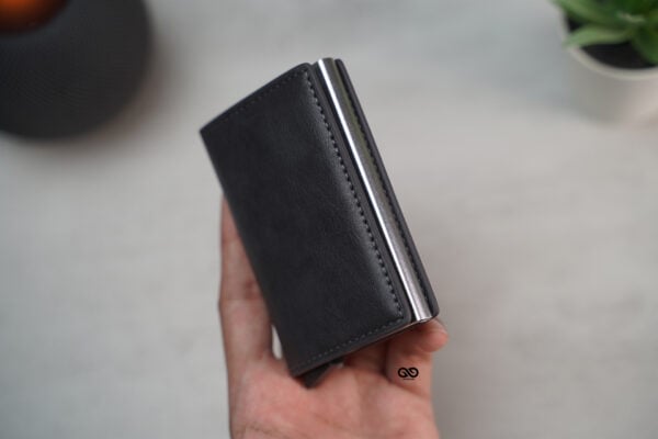 Personalized Slim Vegan Leather Card Holder with Single Slot Wallet - Image 58
