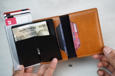 Personalized Slim Vegan Leather Card Holder with Single Slot Wallet