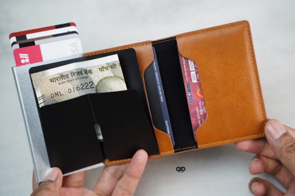 Personalized Slim Vegan Leather Card Holder with Single Slot Wallet - Image 14