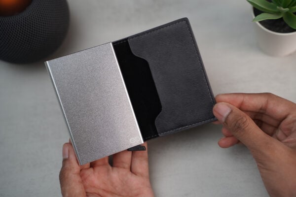 Personalized Slim Vegan Leather Card Holder with Single Slot Wallet - Image 42